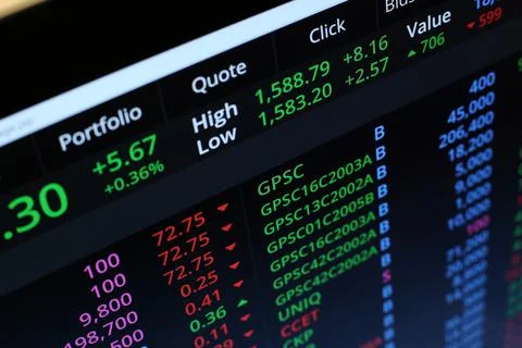 Trading Screen Foto stock