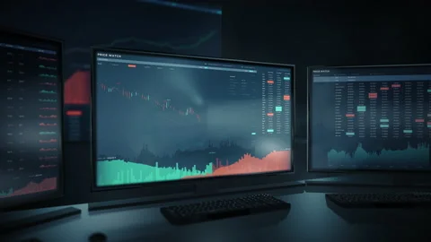 Trading On Screen Reports Decreasing Financial Value Of Cryptocurrency Coins 库存影片 219493949