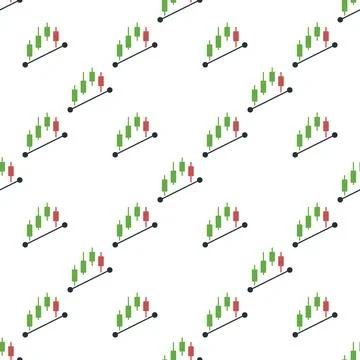 Trading Signals vector Crypto Analytics seamless pattern 스톡 일러스트