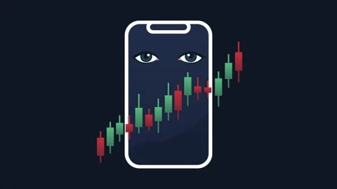 Trading smartphone eyes watching graphs 스톡 동영상 343782015