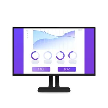 Trading software, ui design, interface on screen 스톡 일러스트