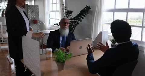 Trading teamwork meeting inside  office doing blockchain research Stock Footage 155332108