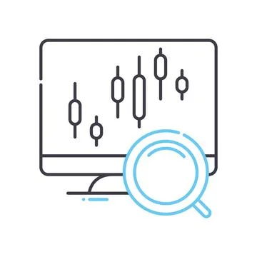 Trading technical analysis line icon, outline symbol, vector illustration 스톡 일러스트