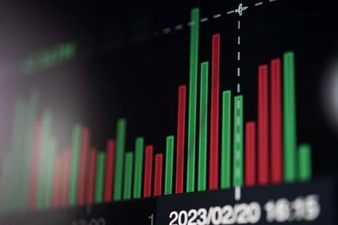 Trading Volume Chart Display Close Up Stock Illustration
