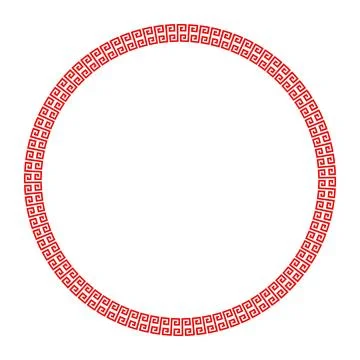 Tradition asian pattern on round frame. Chinese Circle Pattern. Circle frame.  Stock Illustration