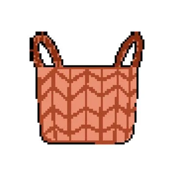 Tradition basket easter pixel art vector illustration Stock Illustration