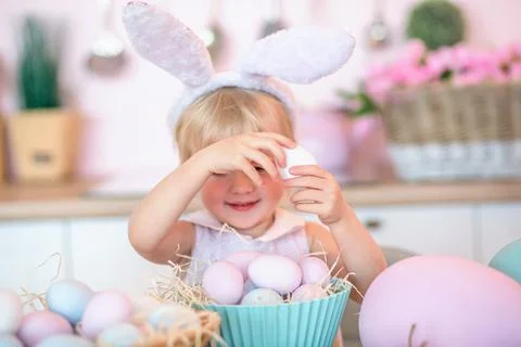 The tradition of beating eggs on Easter. Stock Photos