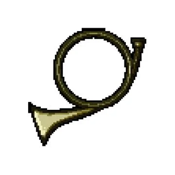 Tradition post horn pixel art vector illustration 스톡 일러스트