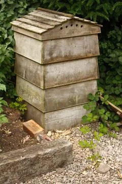 Tradition stacking beehive Stock Photos