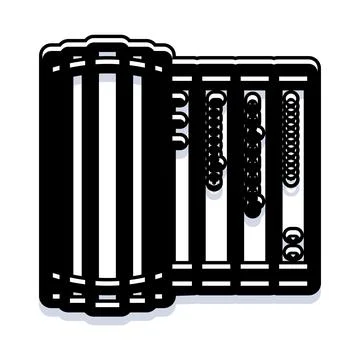Traditional abacus counting beads computing calculations イラスト素材