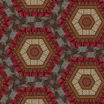 Traditional ajrakh floral pattern for digital printing Stock Illustration
