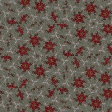 Traditional ajrakh floral pattern for digital printing Stock Illustration