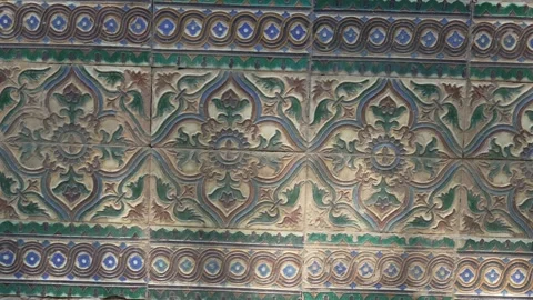 Traditional Andalusian Ceramic Tile Pattern in Seville Spain Stock Footage 344249102