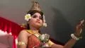 Traditional Apsara dancer in local restaurant in Siem Reap city, Cambodia HD Footage