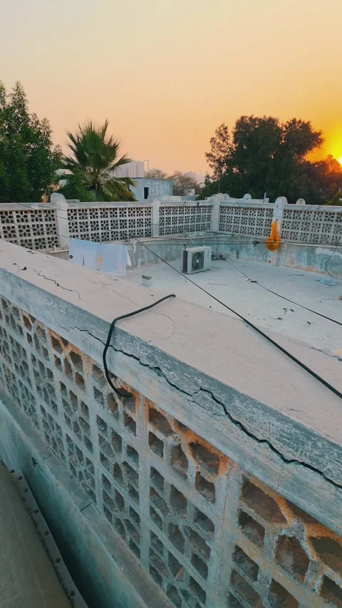 Traditional Arab architecture preserved on an old rooftop in the UAE Stock Footage 344207548