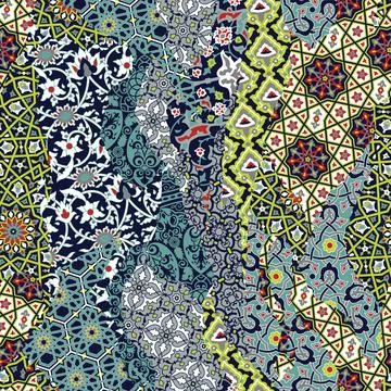 Traditional Arabian arabesque tiles patchwork Stock Illustration