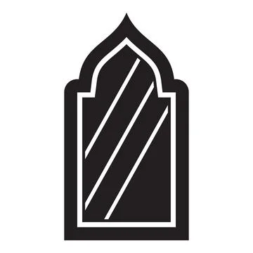 Traditional arabic arch window representing islamic architecture イラスト素材