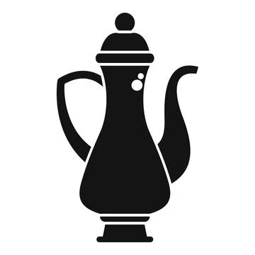 Traditional arabic dallah pot serving coffee icon Stock Illustration