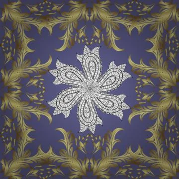 Traditional arabic decor on violet, yellow colors. Ornamental tracery. Vintage d Stock Illustration