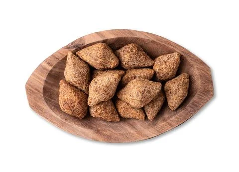 Traditional arabic fried tiny kibbeh. Typical brazilian snack isolated over.. Stock Photos
