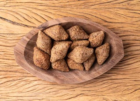 Traditional arabic fried tiny kibbeh. Typical brazilian snack Stock Photos