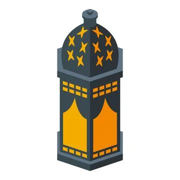 Traditional arabic lantern is glowing, representing the spirit of ramadan Stock Illustration