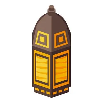 Traditional arabic lantern shining with warm light for ramadan celebration Stock Illustration