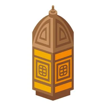 Traditional arabic lantern shining with warm light for ramadan celebration Stock Illustration