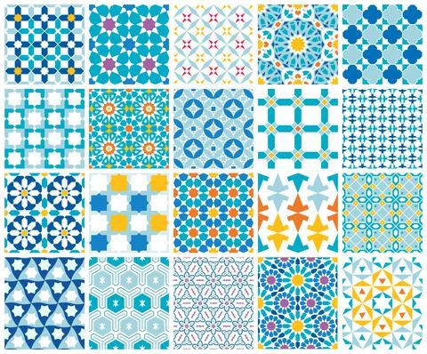Traditional Arabic patterns set Stock Illustration