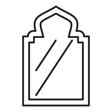 Traditional arabic rectangular mirror reflecting light Stock Illustration