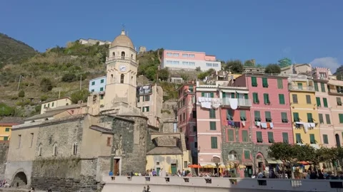 Traditional Architectures in Vernazza Stock Footage 334184808