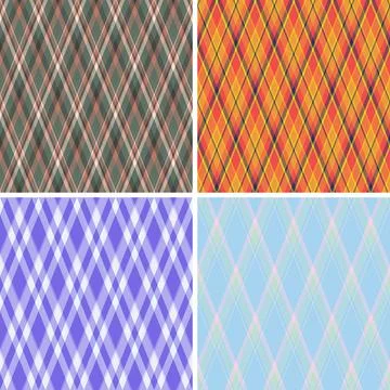 Traditional argyle pattern bundle inspired by clasic childrens shirts. Timele Stock Illustration