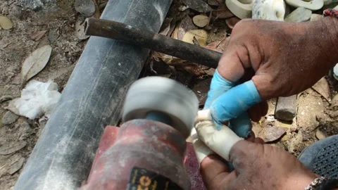 Traditional Artisanal Process with Hands Using Tool Outdoors - 4K Log Footage Stock Footage 338319726