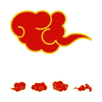 Traditional asian auspicious clouds vector motif set Ilustración de archivo