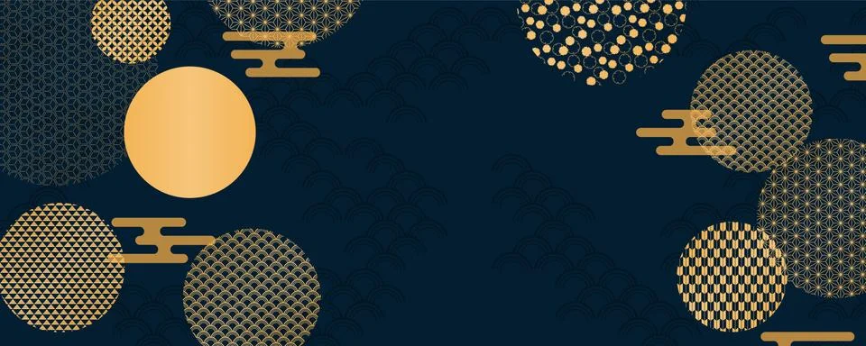 Traditional Asian background, patterns elements Stock Illustration