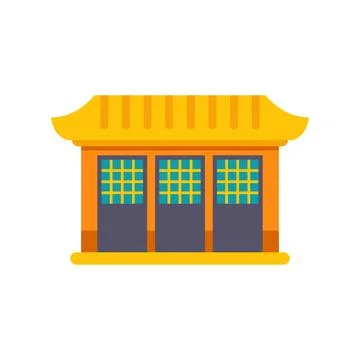 Traditional asian building icon symbolizing culture and travel Ilustración de archivo