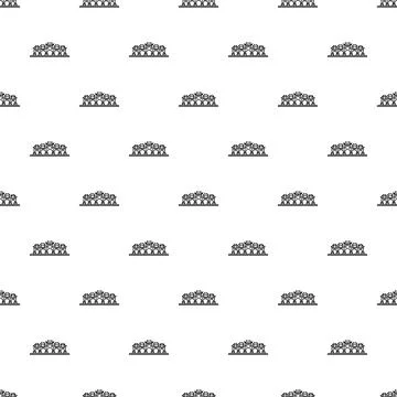 Traditional asian building outline pattern on white background Stock Illustration