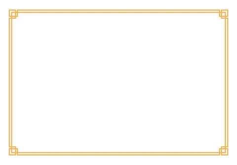 Traditional Asian geometric rectangular frame line art illustration. Stockillustratie