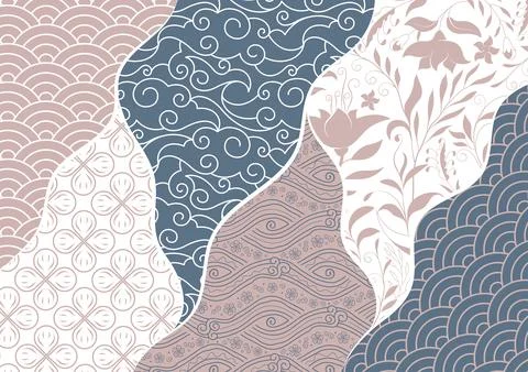 Traditional Asian patterns, Abstract background, Decorative wallpaper Stock Illustration
