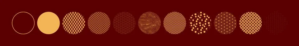Traditional Asian patterns design elements set Stock Illustration