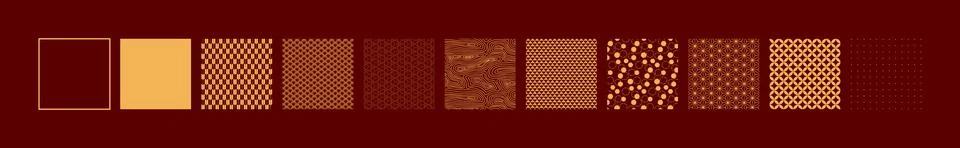 Traditional Asian patterns design elements set 库存插图