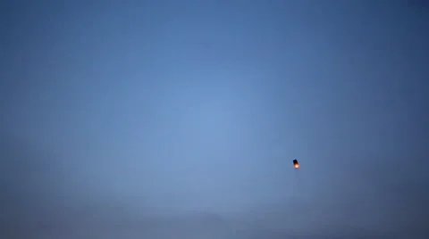 Traditional Asian Sky Lantern, Thai Airborn Paper Lantern, Kongming Lantern Stock Footage
