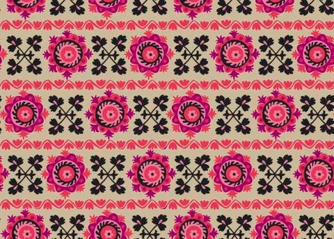Traditional asian suzanne seamless pattern Illustrazione stock