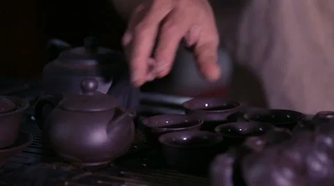 Traditional Asian Tea Ceremony Stock Footage 59579251
