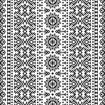 Traditional aztec motif seamless pattern texture background design vector Stock Illustration