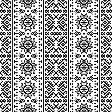 Traditional aztec motif seamless pattern texture background design vector Stock Illustration