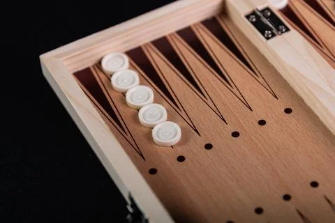 Traditional backgammon game. Board with backgammon game pieces Stock Photos