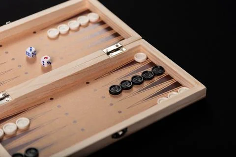 Traditional backgammon game. Board with backgammon game pieces Stock Photos
