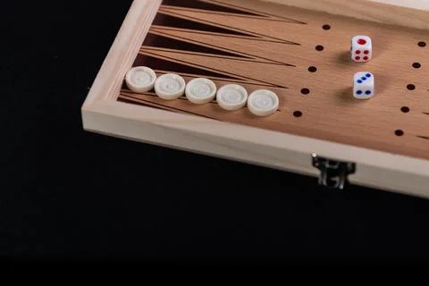 Traditional backgammon game. Board with backgammon game pieces Stock Photos