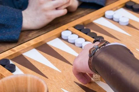 Traditional backgammon game Stock Photos